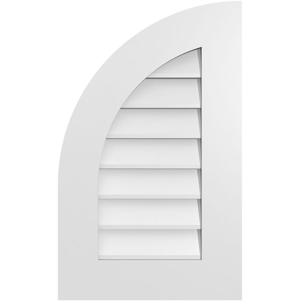 Ekena Millwork Quarter Round Top Left Surface Mount PVC Gable Vent w/ 3-1/2"W x 1"P Standard Frame, 16"W x 26"H GVPQL16X2601SN - main